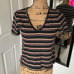 V-neck Striped Shirt